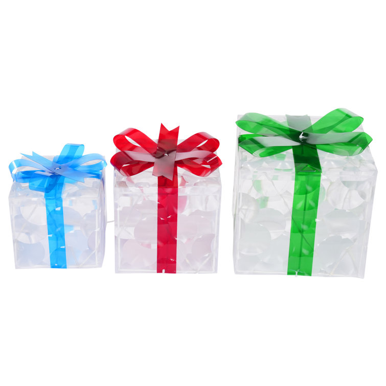 Ebern Designs 3Pcs Christmas Lighted Gift Boxes Box Ornament Wayfair